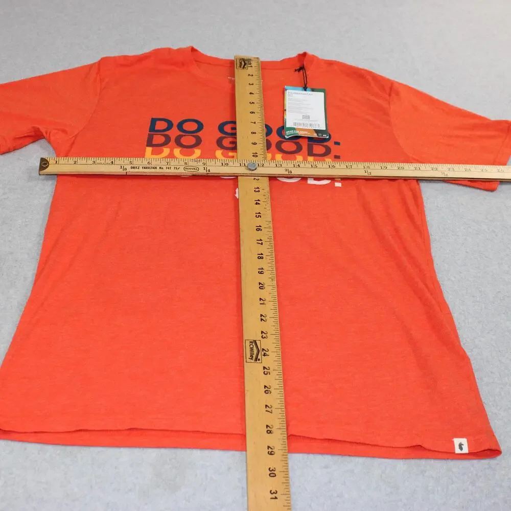 Cotopaxi Shirt Mens Large Orange Do Good Repeat Graphic Organic Tagless Tee